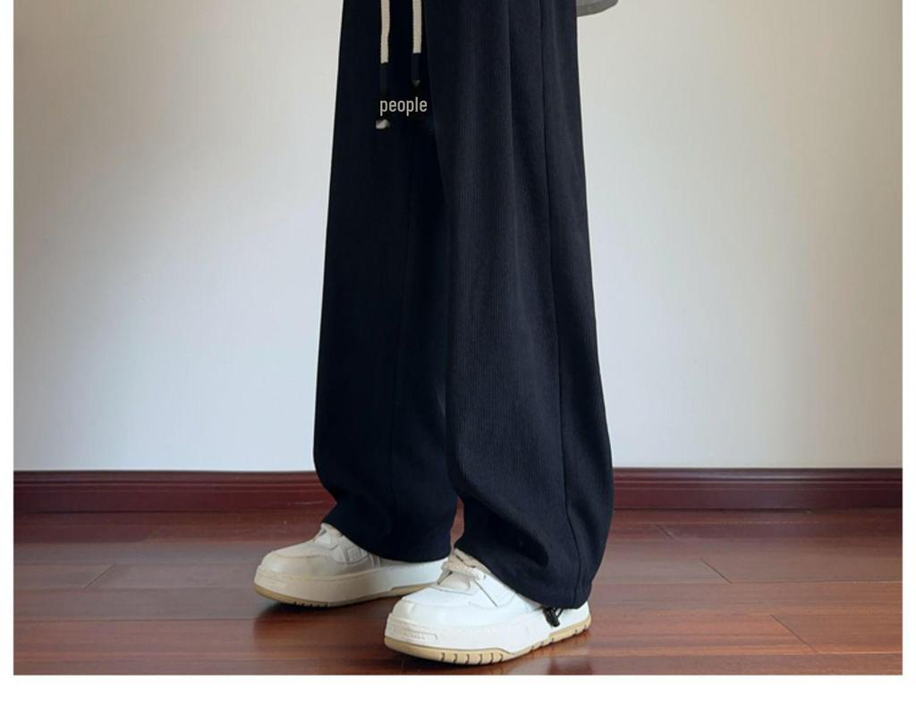 Men's Heavy American Corduroy Pants: Autumn/Winter Velvet-Lined, Trendy Loose Straight Wide-Leg Trousers