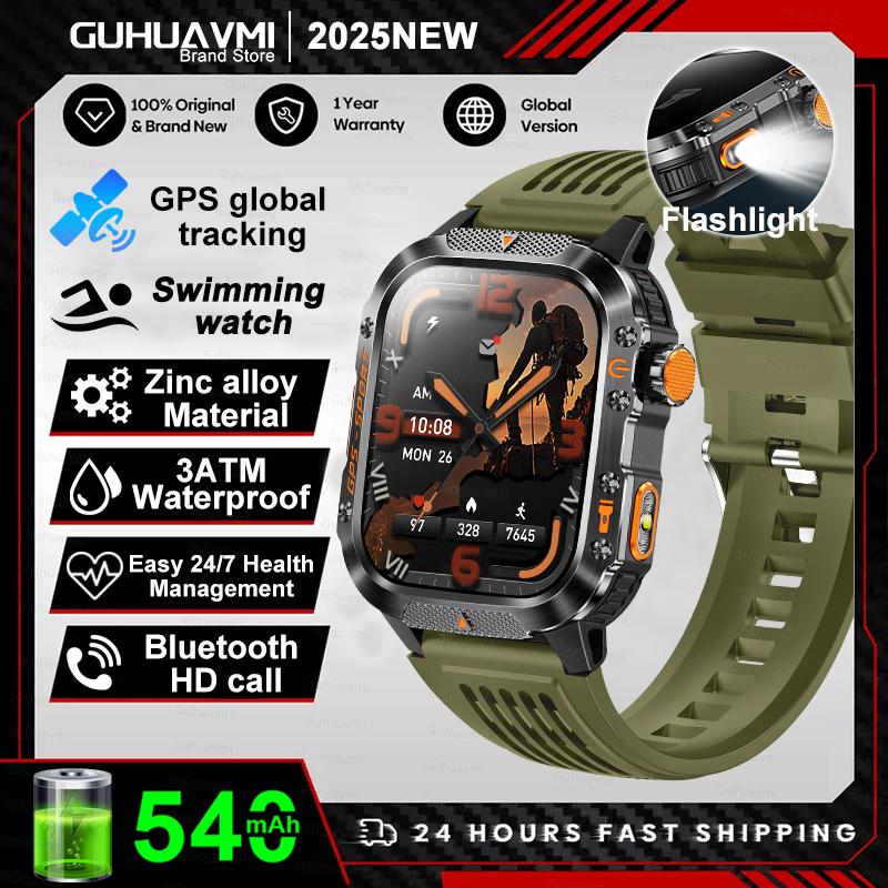 New Outdoor Sport GPS Position Smart Watch Men 10ATM Waterproof Compass Altimeter Bluetooth calling Fitness Smart Watch