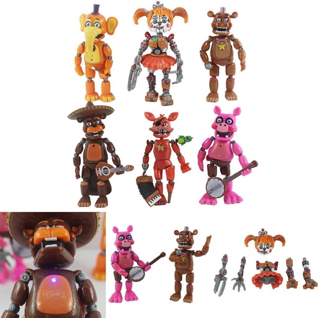 Exkluzivní sada 6 rozsvěcujících akčních figurek Five Nights At Freddy's Pro děti a sběratele