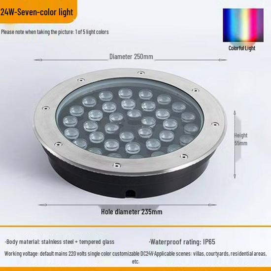 Ultra-Thin Waterproof LED In-Ground Courtyard Spotlight for Garden Decoration