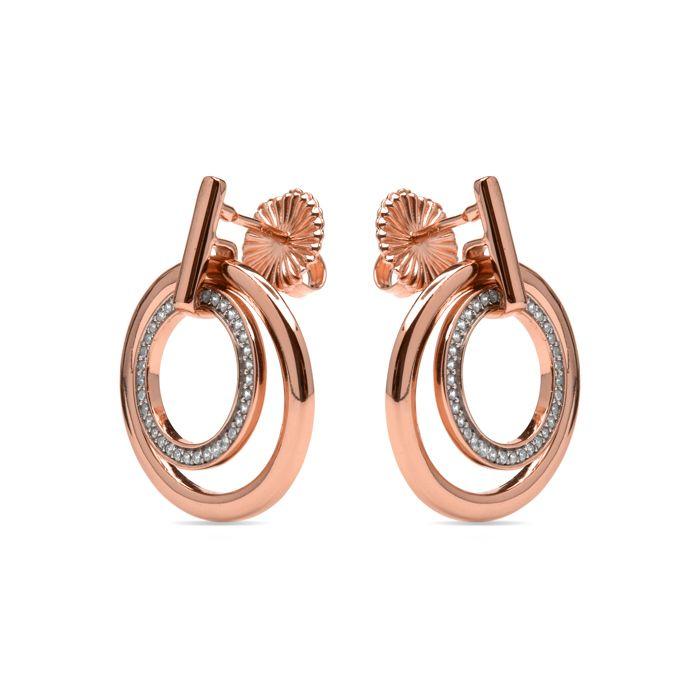 Boucles d'oreilles en argent 925 Luxenter avec zircon brillant finition en rhodié - Uuka