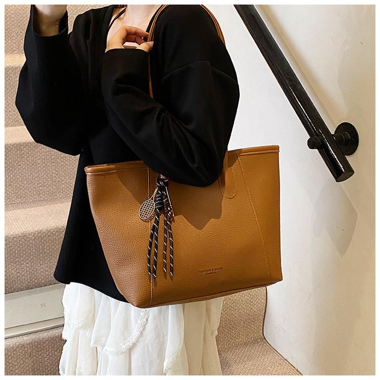 Borsa a Tote di Grande Capacità per Donna in Materiale PU con Chiusura Superiore a Zip per Uso Quotidiano