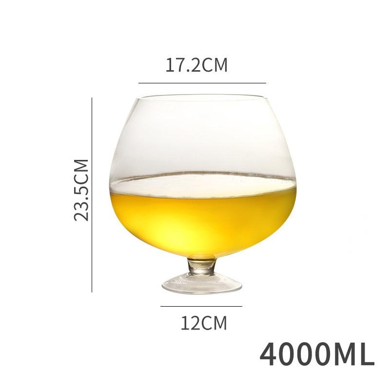 Jumbo Glass Cup 1 Piece Lead Free Super Large Capacity Party Glasses Wine Beer Brandy Juice Glass for Gathering Big Bar Cup