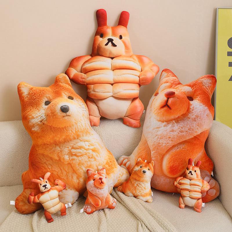 Creative Muscle Dog Throw Pillow Plush Toy Doll Home Sofa Pillow Cushion Girl Soothing Doll