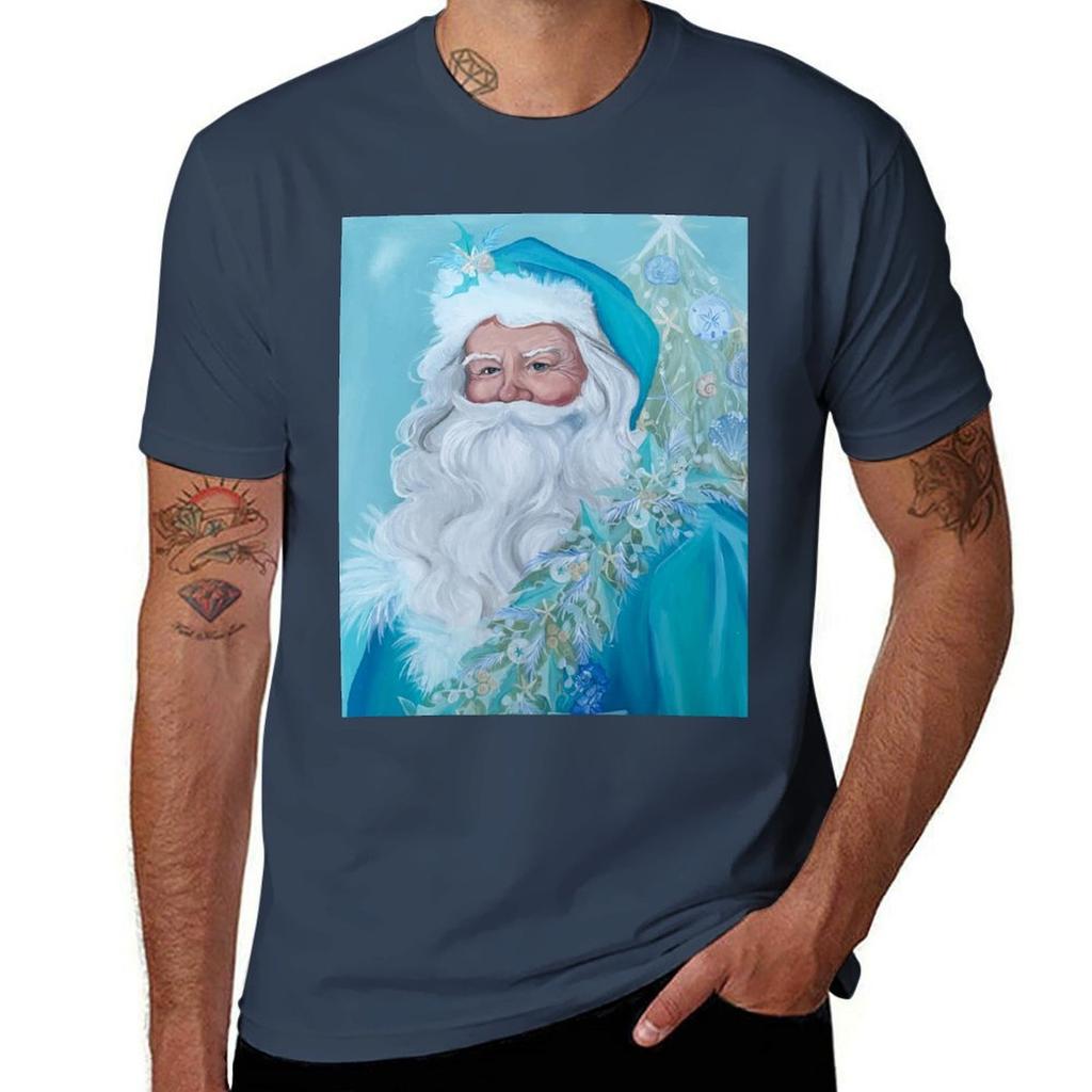 Coastal Santa Tshirt Simple Casual Short Sleeve Tee