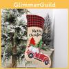 Festive Christmas Stockings Featuring Adorable Forest Santa Car For Holiday Fun