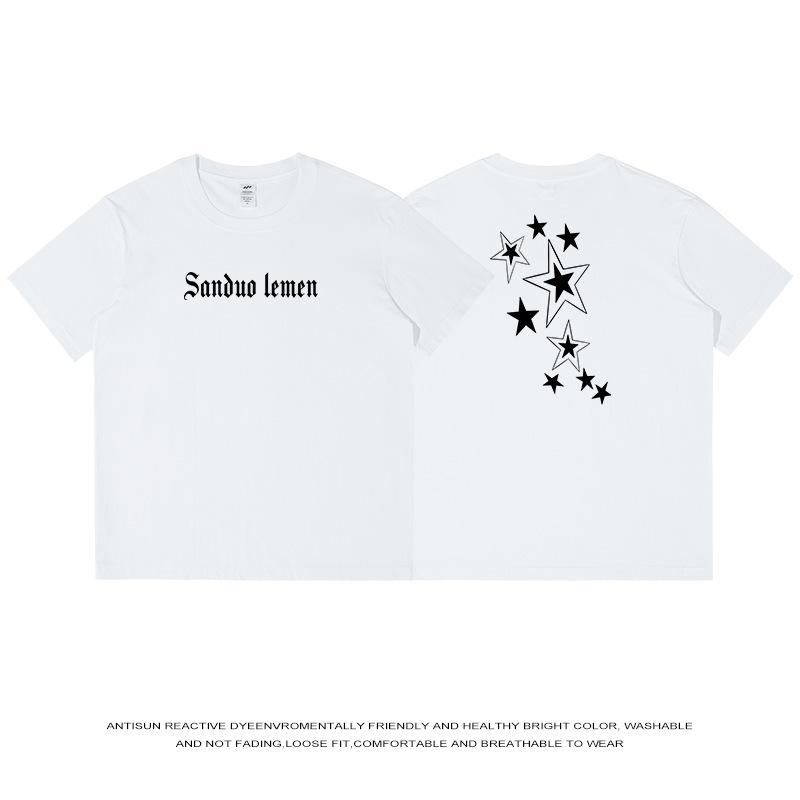 Three Sea Whale Loose pure cotton simple casual short-sleeved T summer men s ruffian handsome half-sleeved top casual versatile s 40-50kg 1990₽