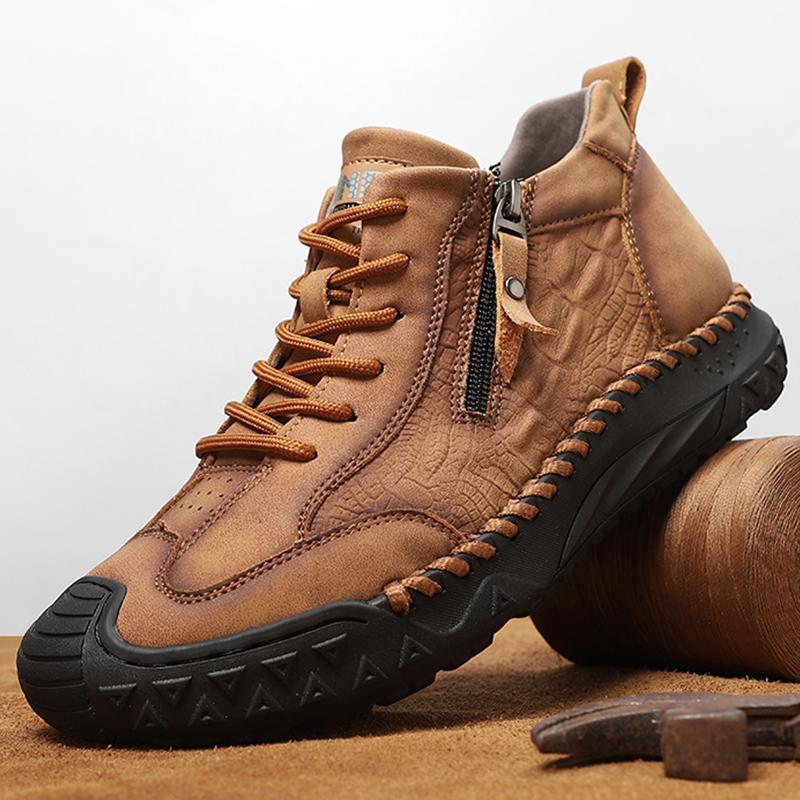 39-48 Men's Casual Shoes Breathable Mesh Casual Sneakers Boots for Men Mens Leather Boots Men's Genuine Leather Moccasins