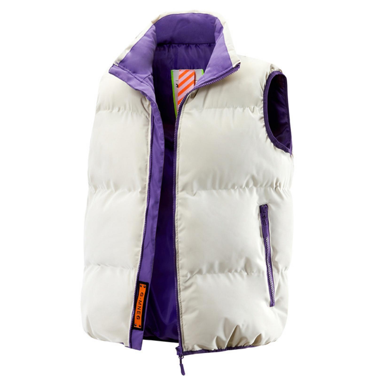 

Мужской и женский повседневный модный жилет с цветными блоками, ветрозащитный, теплый, легкий жилет со стоячим воротником M