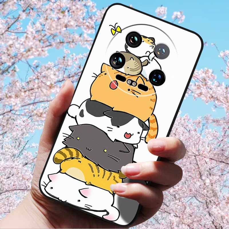 For Xiaomi 14 Ultra 5G 6.73" 14 Pro Cases Fashion 3D Retro Embossed Relief Soft TPU Siliocn Back Cover for Xiaomi 14 Capa Mi 14