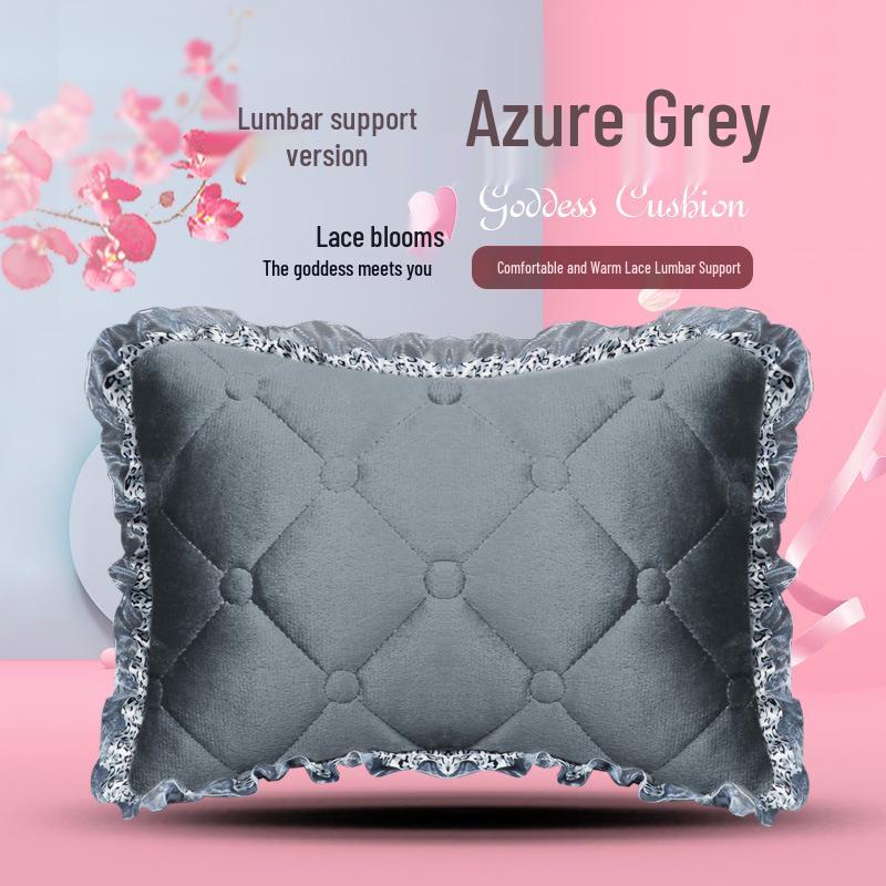 Uniwersalna antypoślizgowa pluszowa poduszka na fotel samochodowy z koronkowym wykończeniem na jesień i zimę