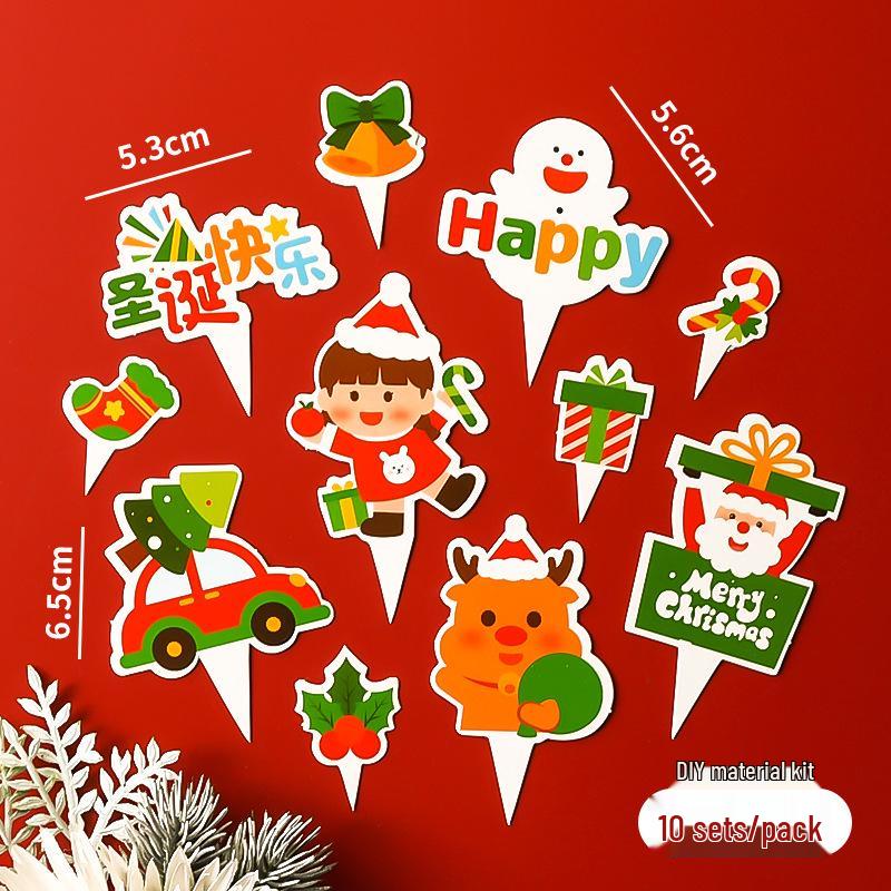 Popular Soft Glue Christmas Cake Ornaments: Santa Claus & Snowman Inserts for Holiday Party Desserts