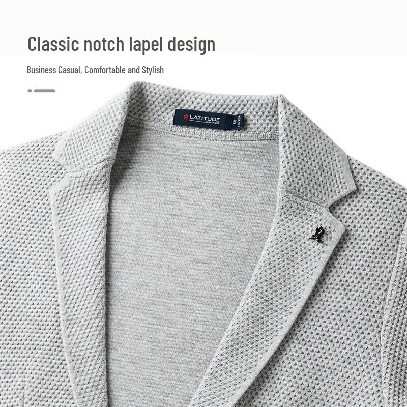 MONTAGUT Men's Merino Wool Blend Jacquard Knit Blazer