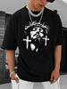 200g T-Shirt / s T-Shirt / Polyester, Herren Rundhals Kurzarm T-Shirt, Jesus, Druck, Geeignet Für Den Sommer