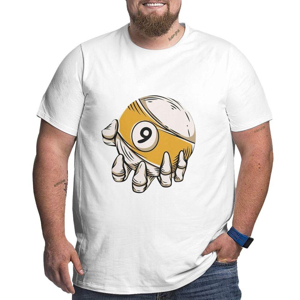 Plus Size S-6XL for 50-135KG Summer Billiards Sports Men T Shirt Harajuku O-neck Cotton Short Sleeves Clothing