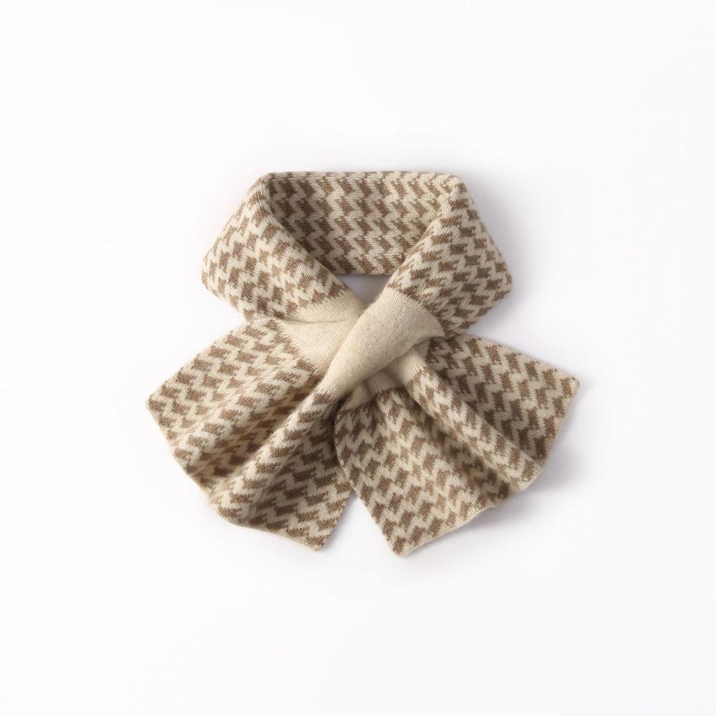 100% Cashmere Plaid Knit Neck Gaiter & Scarf - Soft & Warm
