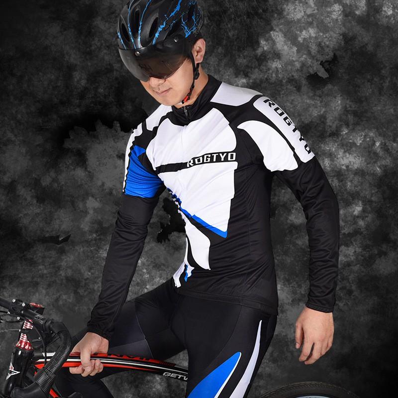Mens Long Sleeve Cycling Jersey Shorts Set Quick Dry Breathable Mountain Road Bike Apparel
