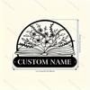 Customizable Rustic Floral Metal Wall Art Personalized Name Sign Hot Sale for Living Room Bedroom Office Holiday Decor