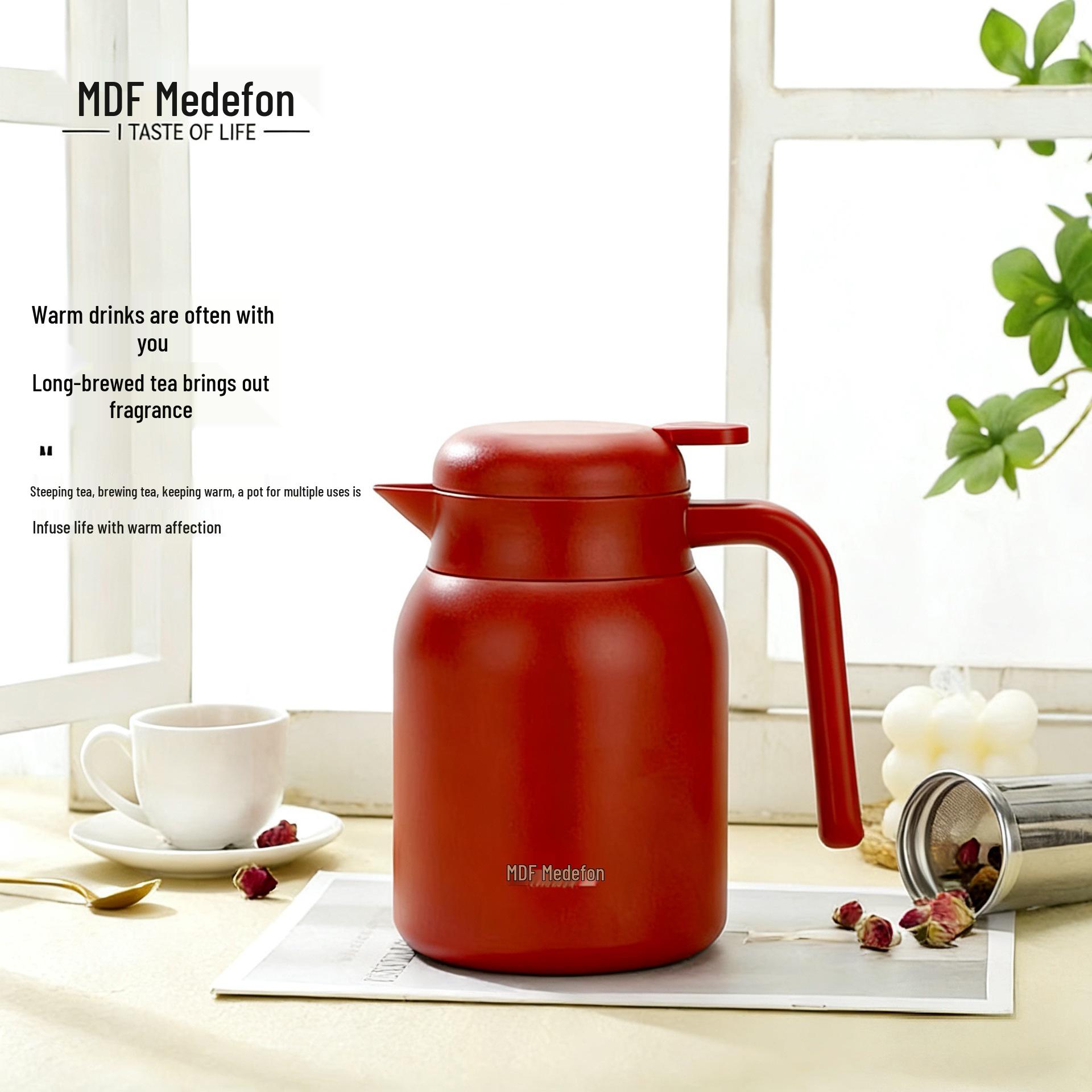 White Tea Steeping Pot Gift - Teahouse Souvenir & 4S Shop Gift Stainless Steel 1100ml + Handbag