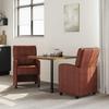 Dining Chairs with Casters 2 pcs Glossy Brown Faux Leather