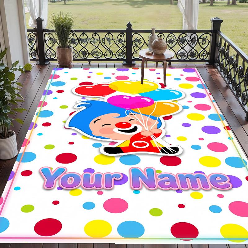 Custom Text El Payaso Plim Plim Pattern Floor Rug Soft Indoor Carpet Mat Living Room Bedroom