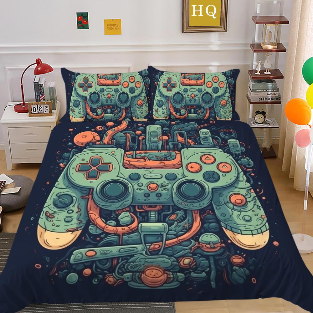 Bedding Cover Set with Pillowcase Home Bedclothes Game Console High Quality Duvet Cover Set Full Queen Size Bed Sets