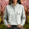 Women's Long Sleeve Crewneck Pocket Sweatshirt Casual Pullover for Everyday Wear