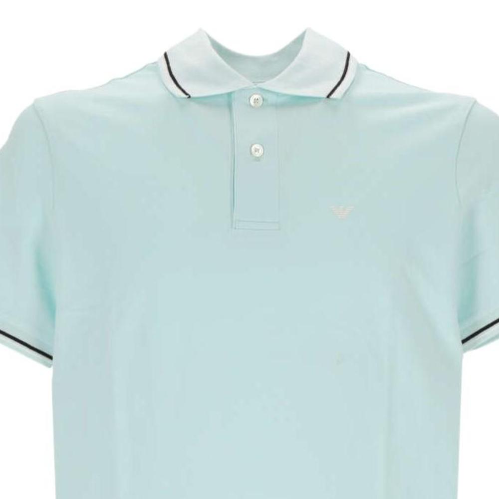 Emporio Armani Color Block Polo Shirt With Embroidered Design And Button Placket Men Tops Blue 8N1FB3-1JPTZ-0743