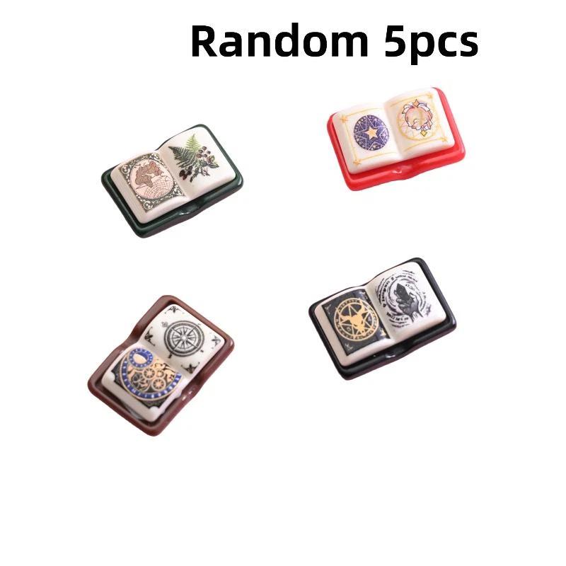 Retro Pattern Mini Resin Magic Book Charms 5/10/20PCS Bulk Pack for DIY Earring Pendant Jewelry Making Craft Supplies
