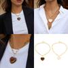 Adjustable Heart Shaped Necklace Lightweight Resin Charm Stainless Steel Chain Fashion Jewelry Gift