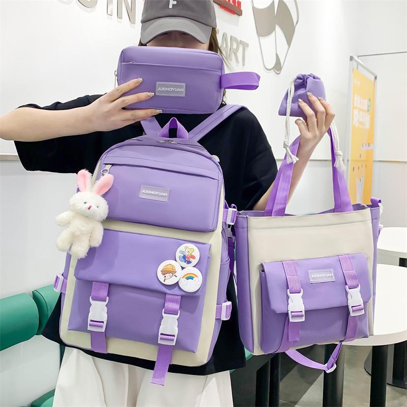 Elementary school bag for women in grades 3 to 6 Large-capacity backpack Korean version of campus Cute girl backpack for junior high school students