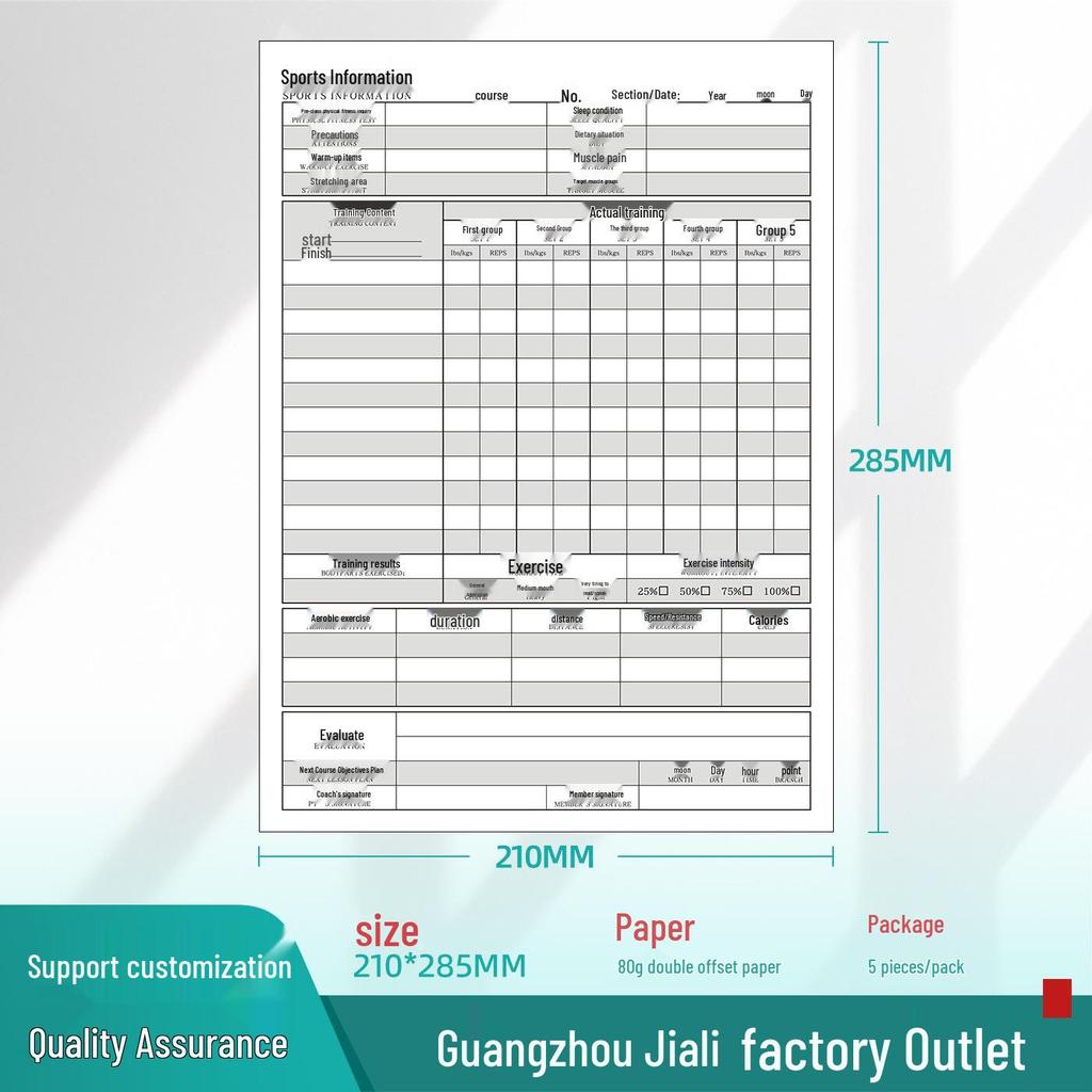 Fitness Training Logbook: Personal Trainer, Sports Data, Yoga & Gym Registration