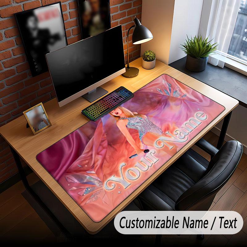 Custom Name Extended Mouse Pad,Taylor Swift Gaming Desk Mat For Home Office Desktop Decor