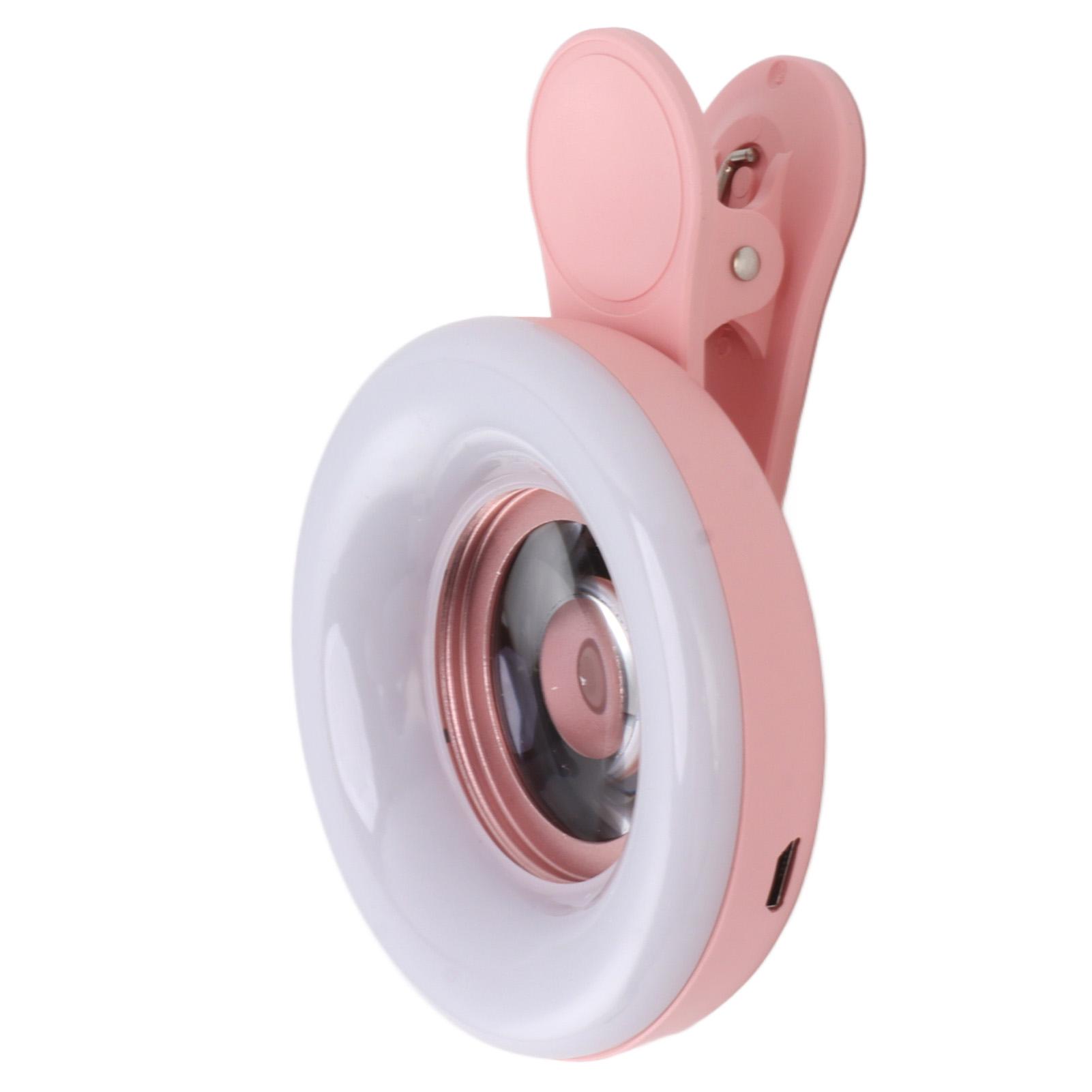 

Камера телефона 15x макрообъектив с мини-клипсой кольцевой подсветкой 2800–6500K кольцевая заполняющая подсветка для телефона для фото- и видеосъемки Pinkish