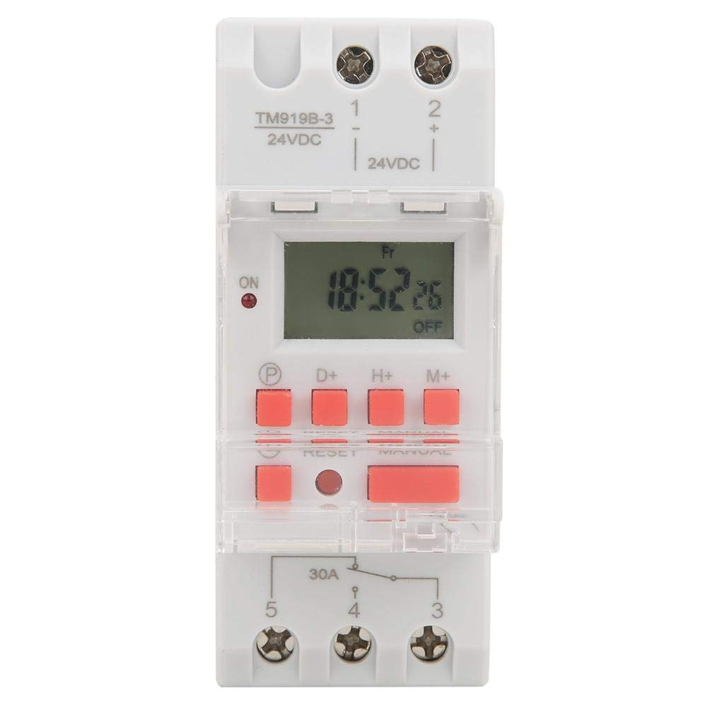 

Digital Timer Programmable Timer Relay, DC 24V 30A Weekly 1224 Hours Timer Switch, LCD On-Off Control Programmable Time Relay, OnOff Digital Timer