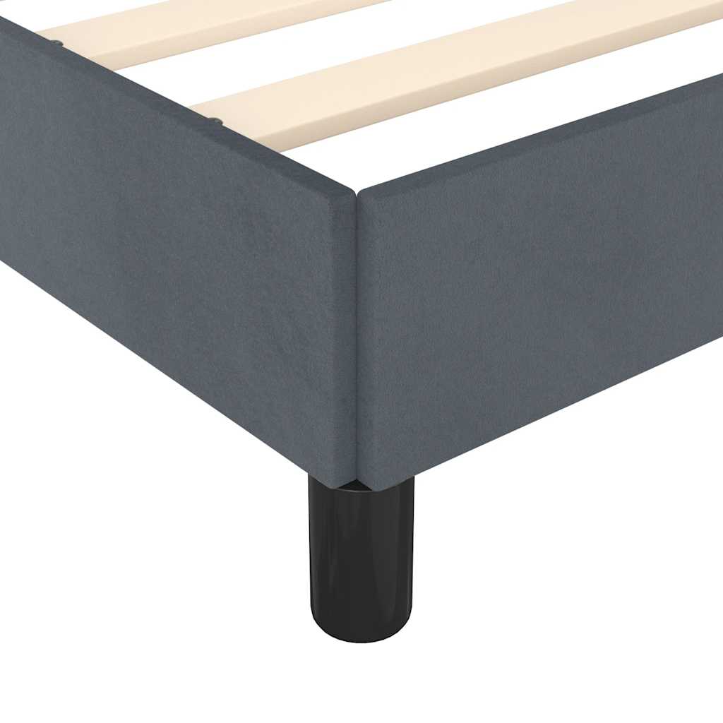 Bed Frame without Mattress Dark Grey 137 x 190 cm Full Velvet