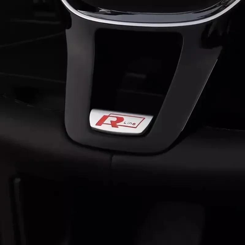 Emblems Volkswagen R Emblem Zinc Alloy Car Steering Wheel Trim Buckle For VW Golf Polo GTI Tiguan CC Passat Variant Jetta Santan zf6