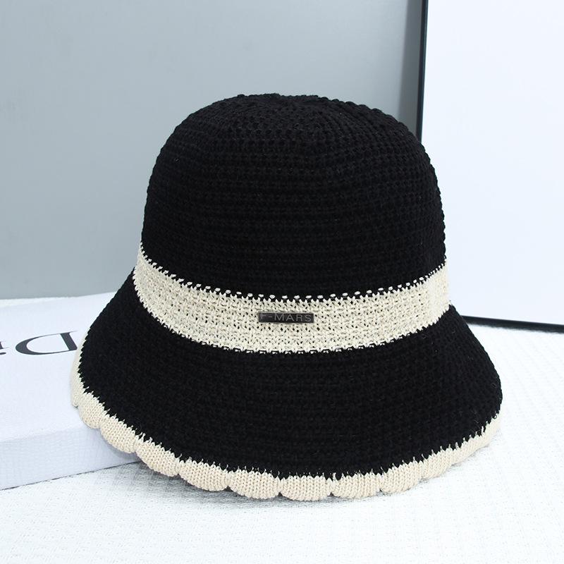 

Straw fisherman s hat, children s metal label shows a small face, full face covering, bucket hat, breathable sunscreen, sun hat One Size