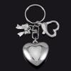 Y2K Big Heart Keychain Silver Color Key Ring For Women Girls Cute Friendship Gift Car Handbag Decoration Handmade Jewelry DIY