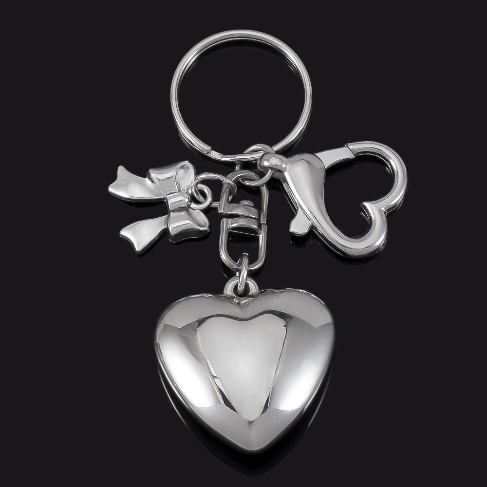 Y2K Big Heart Keychain Silver Color Key Ring For Women Girls Cute Friendship Gift Car Handbag Decoration Handmade Jewelry DIY