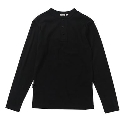 Avirex Mail Order Henley Neck Long Sleeve Size Black T-Shirt, S,