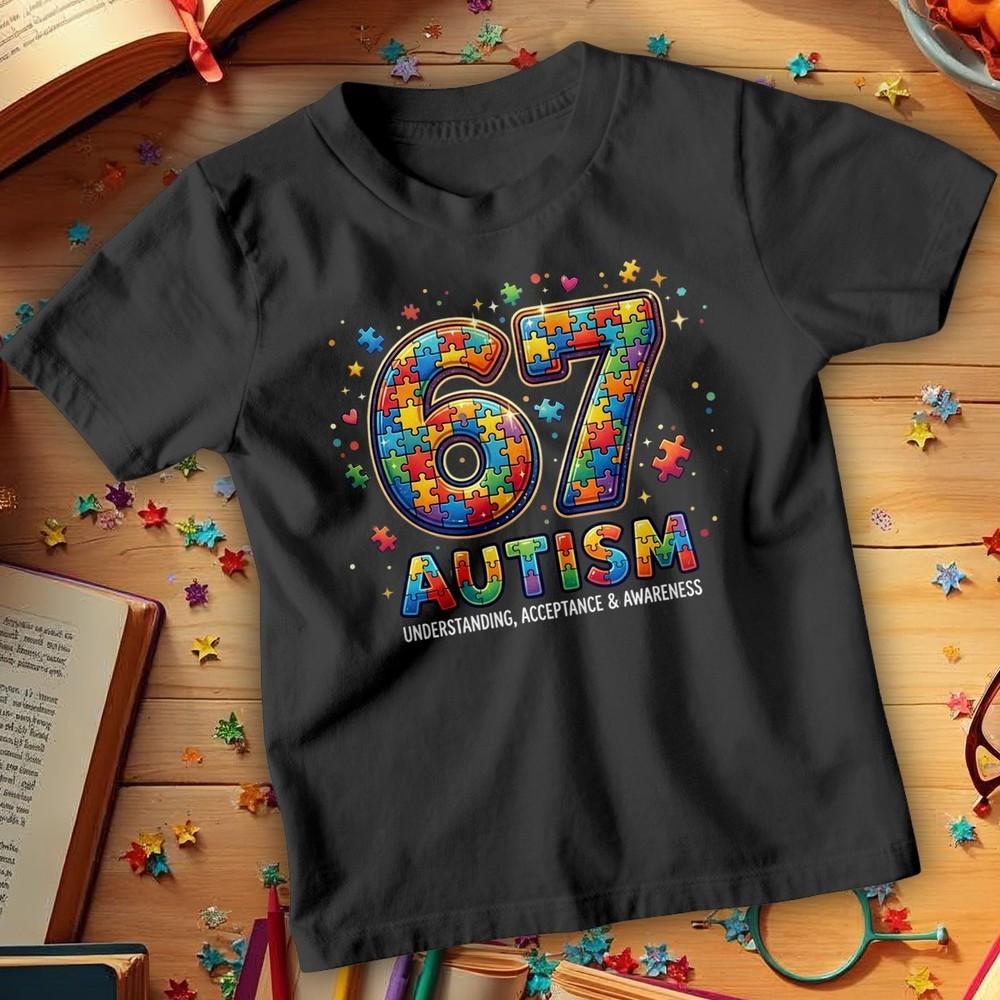 67 Six Seven Autism Awareness TShirt Funny Meme School Event Adults Kids Tee 2