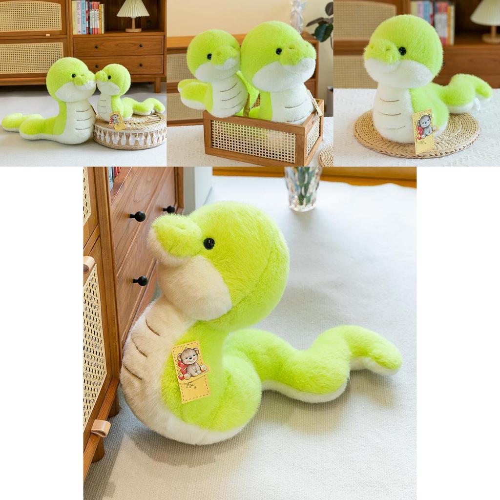 Cute Plush Snake Toy Adorable Green Stuffed Animal Doll For Year Of The Snake Gifts