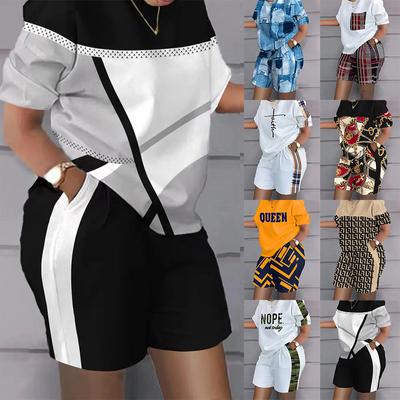 Καλοκαιρινή 3D εκτύπωση Oversized σετ casual τοπ & σορτς Σετ casual δύο μόδα casual κομμάτια για γυναίκες αθλητικές φόρμες