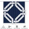 Unique Blue And White Shower Curtain With Modern Design Waterproof Fabric For Bathroom Decorations