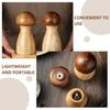 Acacia Wood Salt and Pepper Set, Mushroom Shaped Pepper Shakers With Tray Mushroom Canister Kitchen Salt Container Seasoning Bottle Box Pot For BBQ