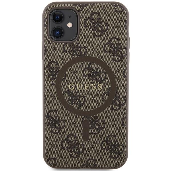 Guess Guhmn61G4Gfrw Iphone 11 6.1 / Xr Brązowy/Brown Hardcase 4G Collection Leather Metal Logo Magsafe