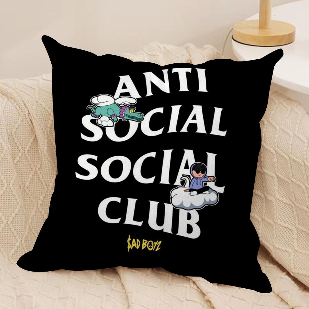 

AAnti Social Social Club Cushion Cover Soft Plush Fabric DoubleSided Printed Sofa Cushion Cover for All Seasons Home DecorGift 30x30cm