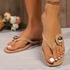 fashion 2024 Fashion Women's Shoes Flip Flops Women's Slippers Outdoor Beach Slippers Women Metal Decoration Low Heel Sandals Zapatos