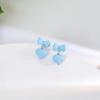 Geometrische Ohrringe in blauer Farbe für Damen Böhmische Blumen-Schmetterlings-Anhänger Weibliche Hängeohrringe